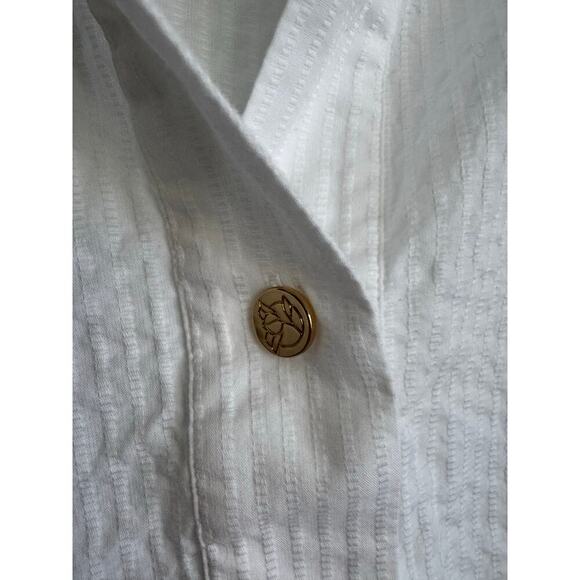 Draper James Logan White Shirting Stripe sz L - Picture 5 of 7